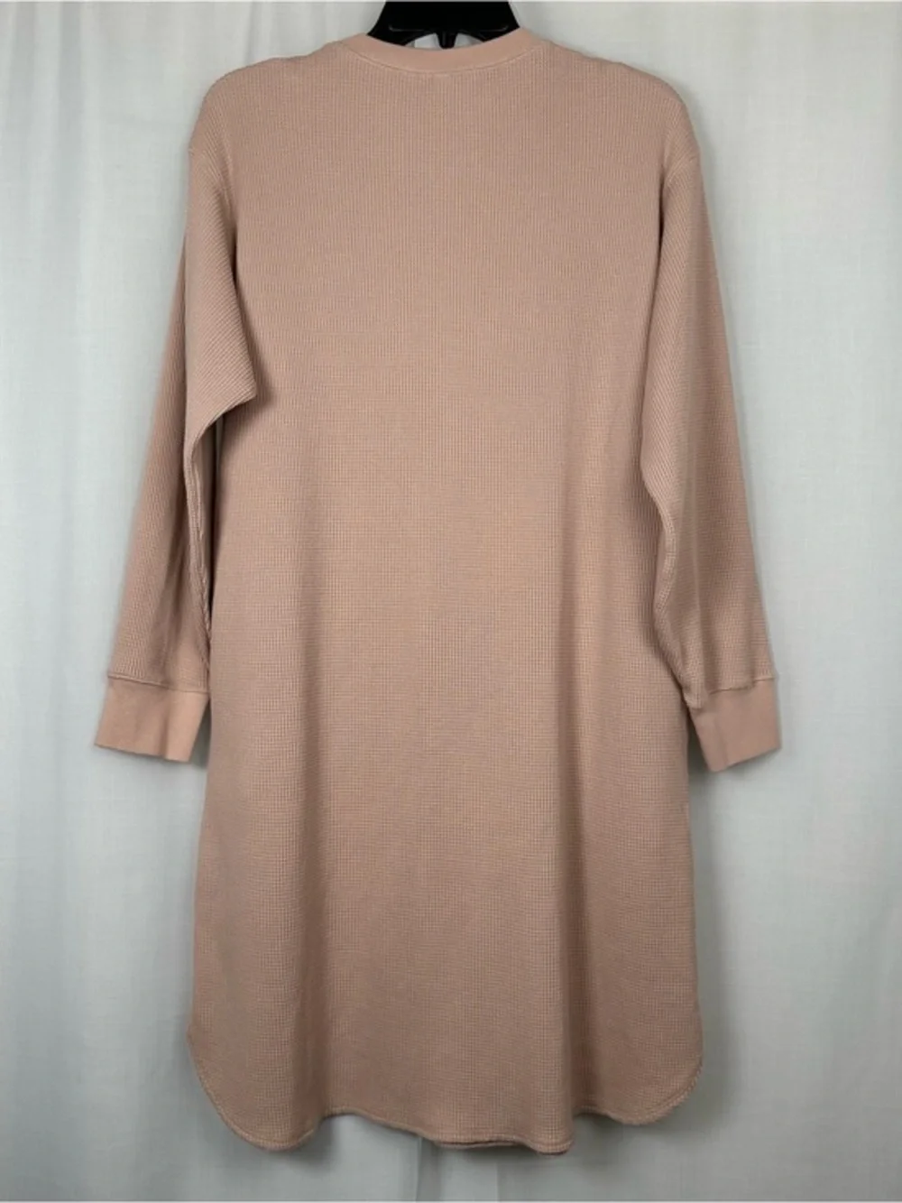 Uniqlo Waffle Crew Neck Long Sleeve Dress Size L‎ Pockets Loungewear Comfy Cozy